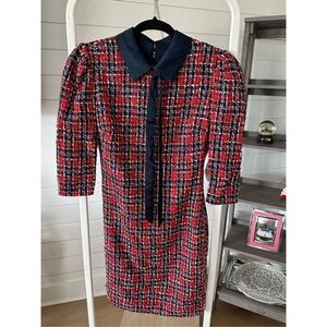 Alexia Admor Red and Black Plaid Mini Dress